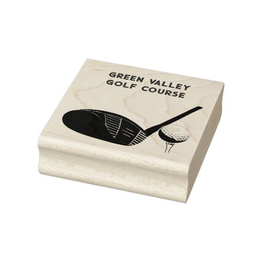 Golfclub en golfbal met aangepaste tekst rubberstempel (Stempel)
