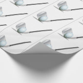 Golfclub en golfbalontwerp cadeaupapier (Hoek)