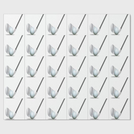 Golfclub en golfbalontwerp cadeaupapier (Vlak)