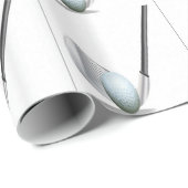 Golfclub en golfbalontwerp cadeaupapier (Rol Hoek)