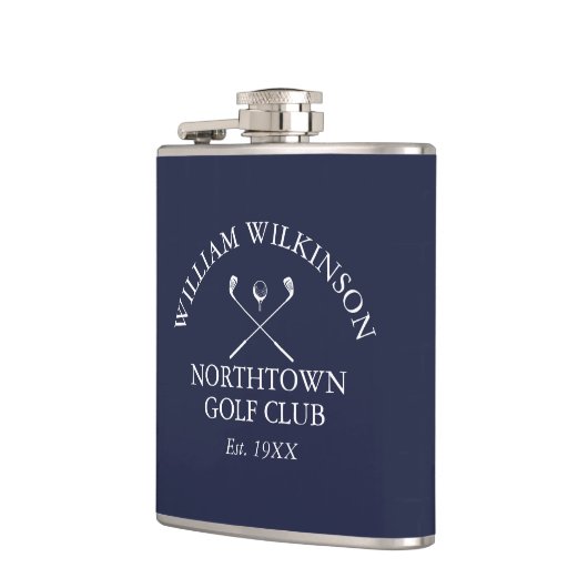 Golfclub en ledennaam Navy Blue Heupfles (Links)