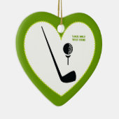 Golfclub en zwarte bal, groene gewoonte keramisch ornament (Rechts)