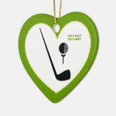 Golfclub en zwarte bal, groene gewoonte keramisch ornament (Links)