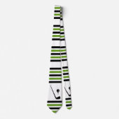 Golfclub en zwarte en groene balstrepen stropdas (Voorkant)