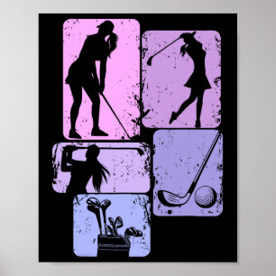 Golfclub Golfer Golfing Vrouwen Meisjes Kinder Poster