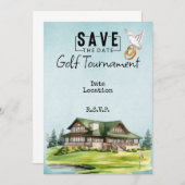 Golfclub huis voor bruiloft bewaar de datum kaart (Voorkant / Achterkant)
