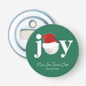 Golfclub Kerstfeest Geschenk Joy Modern Groen Button Flesopener (Voorkant)