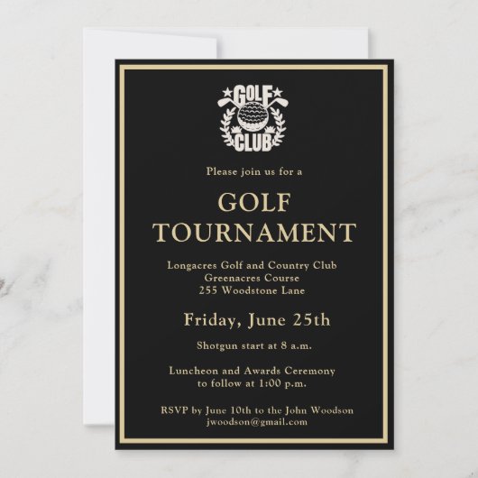 Golfclub League Bedrijfslogo Toernooi Kaart (Voorkant)