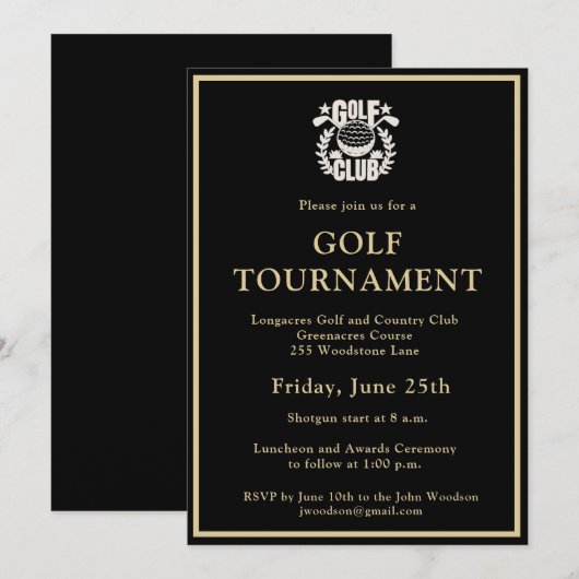 Golfclub League Bedrijfslogo Toernooi Kaart (Voorkant / Achterkant)