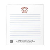 Golfclub Logo en QR-code gelinieerd     Notitieblok (Voorkant)