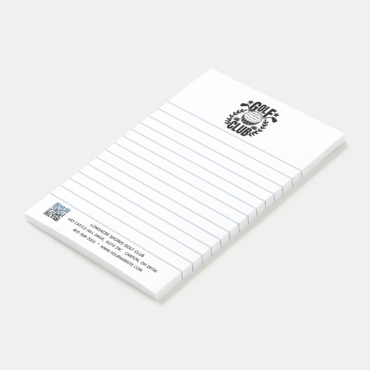 Golfclub Logo en QR Code Lined Post-it® Notes (Schuin)