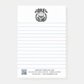 Golfclub Logo en QR Code Lined Post-it® Notes (Voorkant)