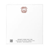 Golfclub Logo en QR-code ongelinieerd Notitieblok (Voorkant)