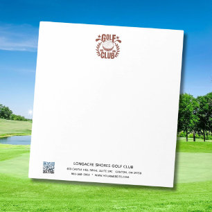Golfclub Logo en QR Code Unlining Notitieblok
