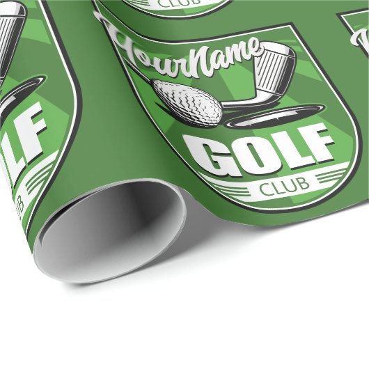 Golfclub NAAM Pro Golfer Speler Gepersonaliseerd   Cadeaupapier (Rol Hoek)