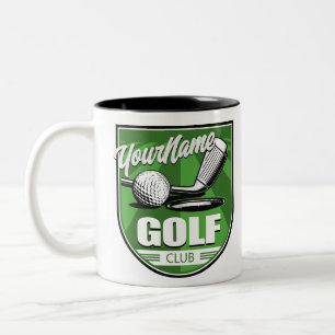 Golfclub NAAM Pro Golfer Speler Gepersonaliseerd   Tweekleurige Koffiemok