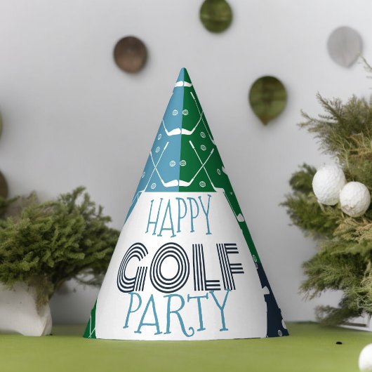 Golfclub Pattern Papier Bord Feesthoedjes