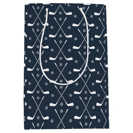 Golfclub Pattern Papier Bord Medium Cadeauzakje (Voorkant)