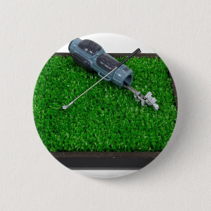 GolfClubBagonGrass100711 Ronde Button 5,7 Cm