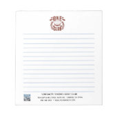 Golfclublogo en QR-code gelinieerd Notitieblok (Voorkant)