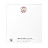 Golfclublogo en QR-code ongelinieerd Notitieblok (Voorkant)