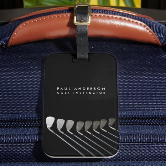Golfclubs Art Golf Coach Naam voor golfspelers Bagagelabel (Voorkant Insitu 2)