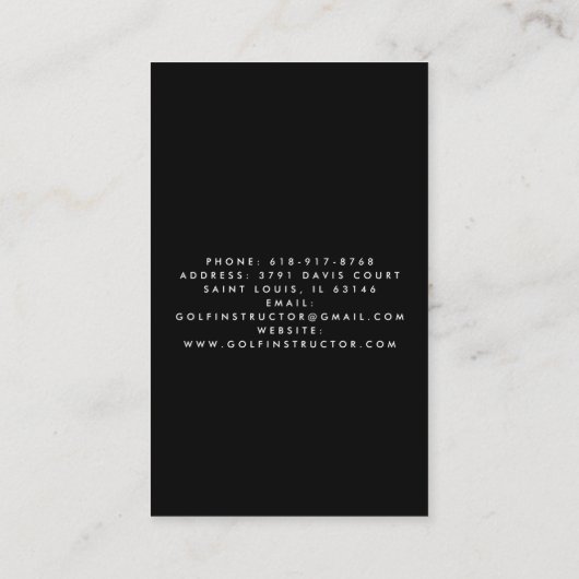Golfclubs Art Golf Coach Naam voor golfspelers Visitekaartje (Achterkant)