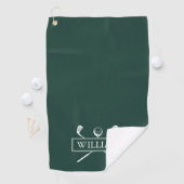Golfclubs Bal Emerald Green Persoonlijke Naam Golfhanddoek (Insitu)