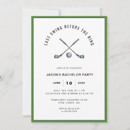 Golfclubs & bal Golfen Vrijgezellenfeest Kaart