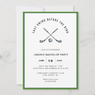 Golfclubs & bal Golfen Vrijgezellenfeest Kaart