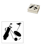 Golfclubs, bal & tee rubberstempel (Gestempeld)