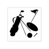 Golfclubs, bal & tee rubberstempel (Afrduk)