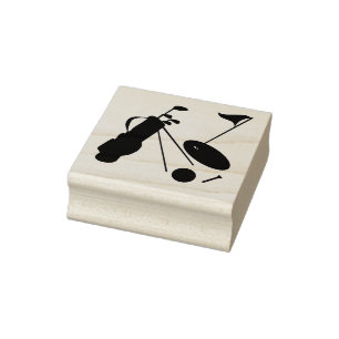 Golfclubs, bal & tee rubberstempel