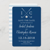 Golfclubs Blauw Monogram Trouw Save the Dates Save The Date (Voorkant / Achterkant)