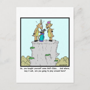 Golfclubs: Cartoon van gebergte Briefkaart