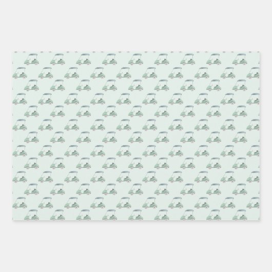 Golfclubs en golfkar inpakpapier vel (Voorkant 3)