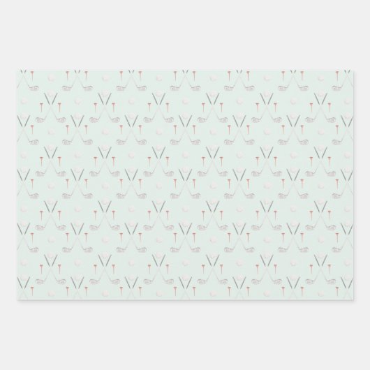 Golfclubs en golfkar inpakpapier vel (Voorkant 2)