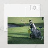 Golfclubs en golftas briefkaart (Voorkant / Achterkant)