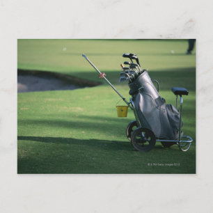 Golfclubs en golftas briefkaart