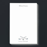 Golfclubs en kogelgolfers post-it® notes<br><div class="desc">Deze persoonlijke golfpost,  waarop hij staat,  heeft golfclubs en bal met de label lijn 'verliefd op golf'.</div>