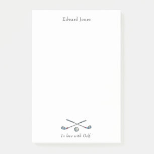 Golfclubs en kogelgolfers post-it® notes