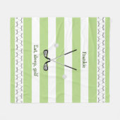 Golfclubs gepersonaliseerd groen gestreept fleece deken (Voorkant (Horizontaal))