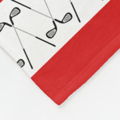 Golfclubs gepersonaliseerd met rode gestreepte vlo fleece deken (Hoek)