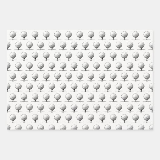 Golfclubs, Golfzakken, GolfT-shirt Black Inpakpapier Vel (Voorkant)