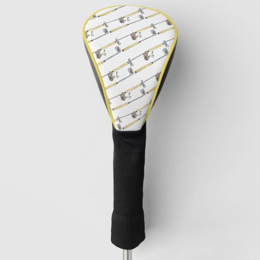 Golfclubs, handschoenen, bal en T-shirt Golfheadcover (Voorkant)
