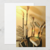 Golfclubs in Bag-uitnodiging Kaart (Voorkant / Achterkant)