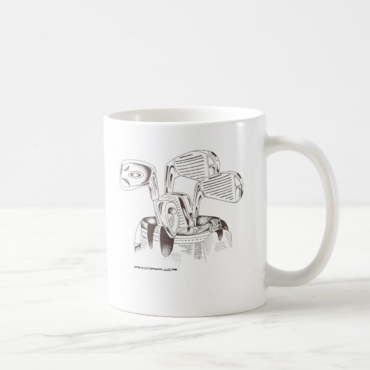 Golfclubs in zwart-wit (Mok) Koffiemok (Rechts)