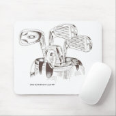 Golfclubs in zwart-wit - Muismat (Met muis)