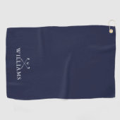 Golfclubs met eigen naam Navy Blue Golfhanddoek (Horizontaal)