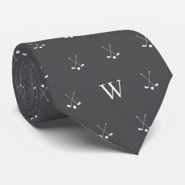 Golfclubs met monogram en vampiergrijs stropdas